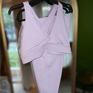 Fabletics Lavender Sports Bra and Leggings Set